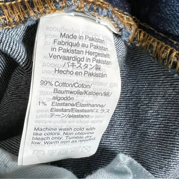 J. Crew Mercantile Dark Wash Distressed Straight Leg Jeans Size 28/32 - Picture 6 of 14